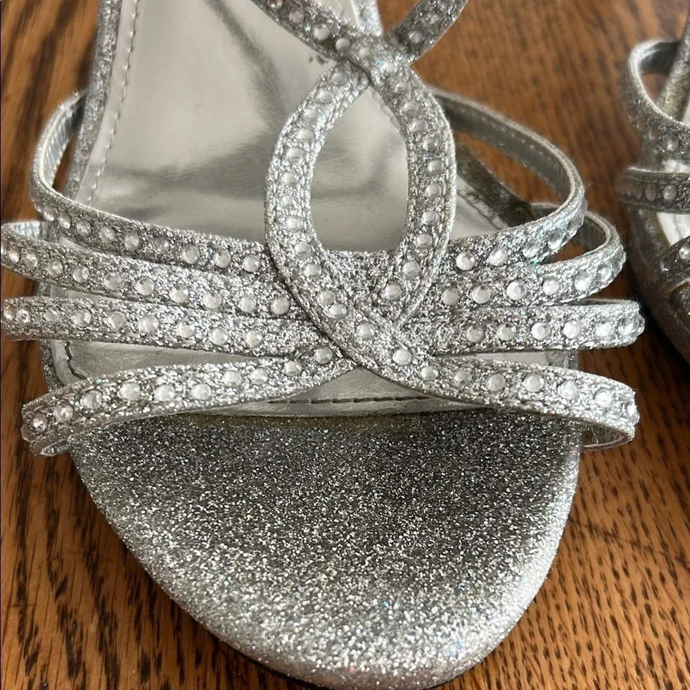 I.Miller Shimmering Silver Strappy Heels